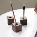 Axyaa Walnut Wood Pen Holder - Minimalist Desk Organizer