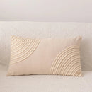 Axyaa Beige Tassel Cushion Cover 45x45cm Solid Cotton Linen for Home Sofa Bed Decor