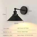 Axyaa Adjustable Retro Wall Sconce Bedside Lamp Black Brass Iron Shade
