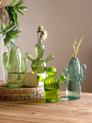 Axyaa Cactus Design Glass Vase: Exquisite Table Centerpiece for Home Decor & Gifts.
