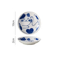 Axyaa Creative Cat Pattern Ceramic Seasoning Dish - Cute Appetizer Plate for Molecular Cooking