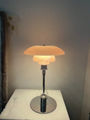 Axyaa Glass Pink LED Table Lamp for Modern Minimalist Girl Bedroom