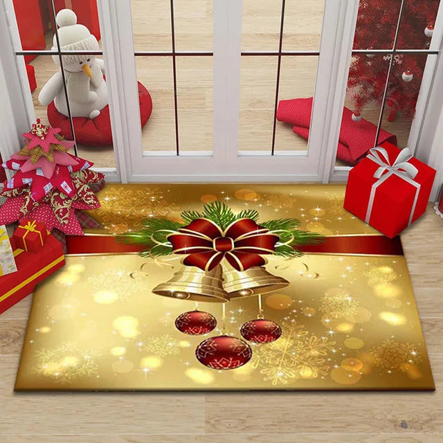 Axyaa Christmas New Year Entrance Door Mat Non-Slip Floor Decor