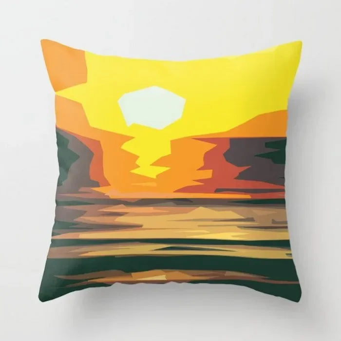 Yellow Giraffe Design Throw Pillow Cover for Home Decor by Axyaa