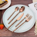 Axyaa Gold Stainless Steel Cutlery Set - 5/10/15/20 Piece Silverware Utensils Mirror Finish