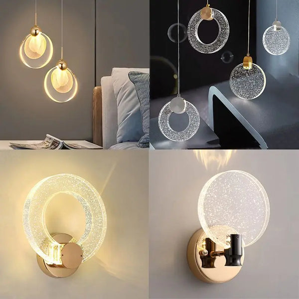 Axyaa Nordic LED Crystal Pendant Lights for Bedroom and Living Room Decor