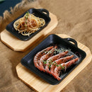 Axya Cast Iron Steak Plate: Non-Stick Round BBQ Tray for Special Dishes