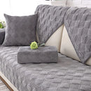 Axyaa Plush Sofa Cover: Winter Velvet L Shape Couch Protector