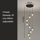 Axyaa Crystal Stair Chandelier Ceiling Lamp LED Chandeliers for Living Room