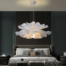Axyaa Acrylic LED Flower Chandelier: Elegant white lighting for modern spaces by Axyaa