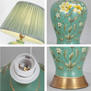 Axyaa Ceramic Table Lamp Blue White Porcelain Retro Lighting