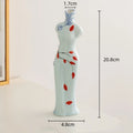 Axyaa Chinese Retro Cheongsam Ceramic Vase Maid Figure Home Decor
