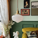 Axyaa White Glass LED Pendant Lamp - Nordic Modern Hanglamp for Home, Bedroom, Living Room