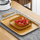 Axyaa Wood Grain Snack Plates - Food Dishes for Kitchen Storage & Serving