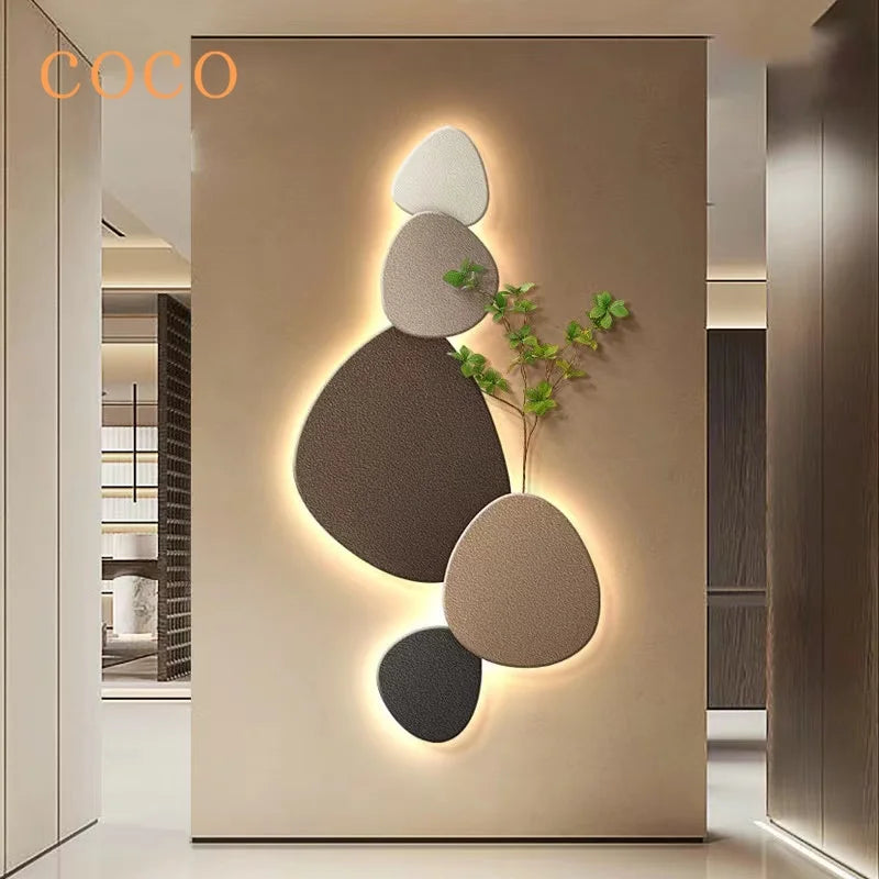 Axyaa Modern Green Plant Wall Lamp with Decorative Painting for Living Room and Corridor