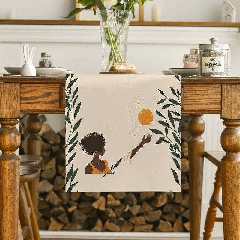 Axyaa African Floral Table Runner for Home, Wedding & Party Centerpieces