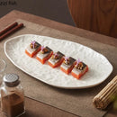 Axyaa Irregular Stone Pattern Ceramic Sushi Fish Plate.