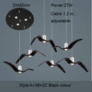 Axyaa Nordic Seagull Chandelier: Resin Brokis Night Birds Pendant Lamp
