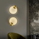 Axyaa Brass Ring LED Wall Sconce for Home Art Deco Lighting in Various Rooms