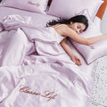 Axyaa Embroidered Tencel Cool Quilt Set with Ice Silk for Summer Luxe Comfort