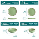 Axya Nymph Ceramic Tableware Set - Dinnerware for 4/8 Person