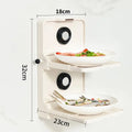 Axyaa Foldable 2-Layer Food Prep Rack, Wall-Mounted Kitchen Storage Tray
