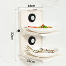 Axyaa Foldable 2-Layer Food Prep Rack, Wall-Mounted Kitchen Storage Tray