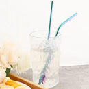 Axyaa Stainless Steel Straw Set - Reusable, High Quality, Colorful, with Cleaner Brush