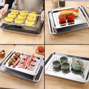 Axyaa Stainless Steel Food Storage Tray Shallow Drain Trays for Kitchen Organization