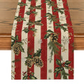 Axyaa Christmas Stripes Table Runner: Indoor Outdoor Dining Decor, Washable Long Cloth