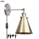 Axyaa Industrial Iron LED Wall Lamp Plug-In Stair Light Fixture