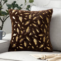 Axyaa Bronzing Golden Feather Style Plush Pillowcase for Festive Home Decor