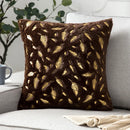 Axyaa Bronzing Golden Feather Style Plush Pillowcase for Festive Home Decor