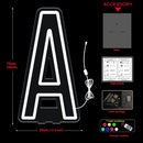 Axyaa Neon Letter Light Sign A-Z Alphabet with Color-Changing Illuminated Lights