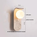 Axyaa White Glass LED Wall Light Sconce Nordic Modern Stair Lamp Stone Fixture