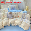 Axyaa Cloud Cotton Lace Summer Quilt Set - Single Thin Cool Quilt