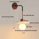 Axyaa White Glass LED Wall Light - Modern Nordic Bedroom Sconce