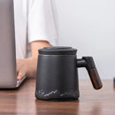 Axyaa Ceramic Tea Cup with Lid and Handle in Business Gift Box