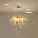 Axyaa Golden Crystal Tear Drop Ceiling Light for Living Room & Bedroom
