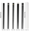 Axyaa Portable Black Alloy Chopsticks Set for Sushi and Korean Cuisine