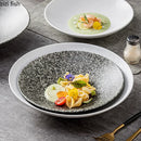 Axyaa Stone Patterned Ceramic Soup, Salad, Pasta Plate Set