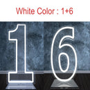 Axyaa LED Neon Number Sign - 30in, RGB Flashing, Sweet 16 18 21 Night Light