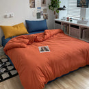 Axyaa Cotton Solid Color Four-Piece Bedding Set for Student Dorm