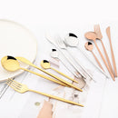 Axyaa 24-Piece Stainless Steel Cutlery Set with Forks, Knives, and Spoons