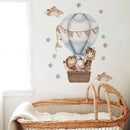 Axyaa Giraffe Hot Air Balloon Wall Stickers Baby Nursery Bears Animals Cartoon Kids