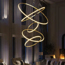 Axyaa Staircase Chandelier: Modern LED Pendant Light for Living Room and Indoor Lighting