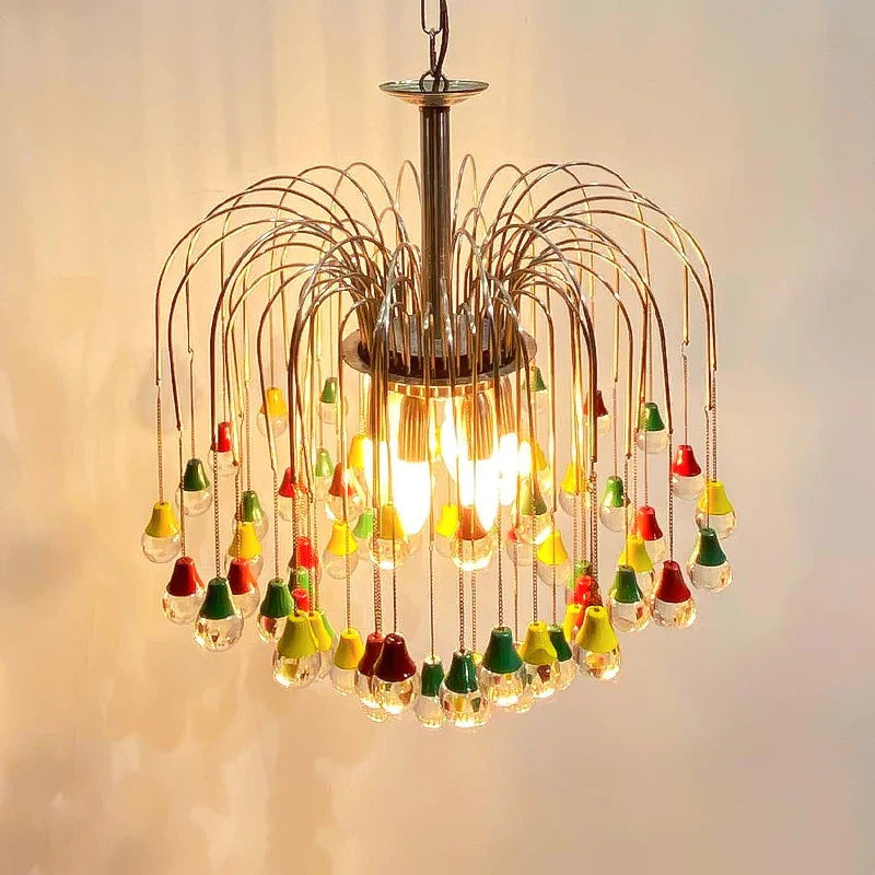 Axyaa Crystal Chandelier: Luxury Retro Copper Lighting for Living Room, Villa, and Restaurant