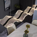 Axyaa Gold Acrylic Wave LED Pendant Lamps for Dining Room Kitchen Office