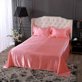 Axyaa Silky Satin Queen Bed Sheet Set Luxury Solid High End Rayon Sheets