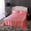 Axyaa Silky Satin Queen Bed Sheet Set Luxury Solid High End Rayon Sheets